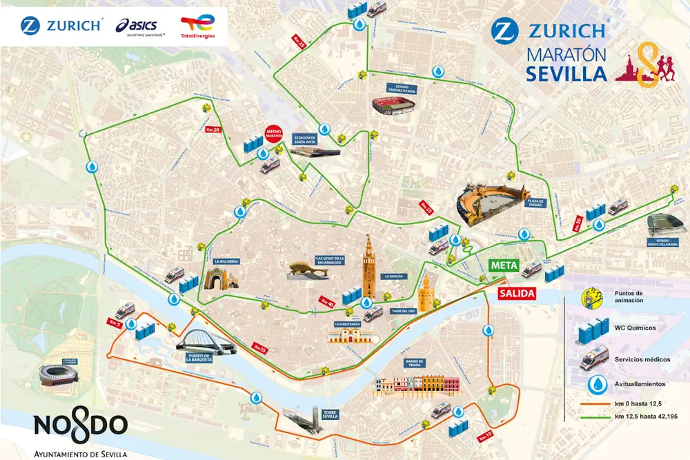 Percorso Maratona di Siviglia 2024